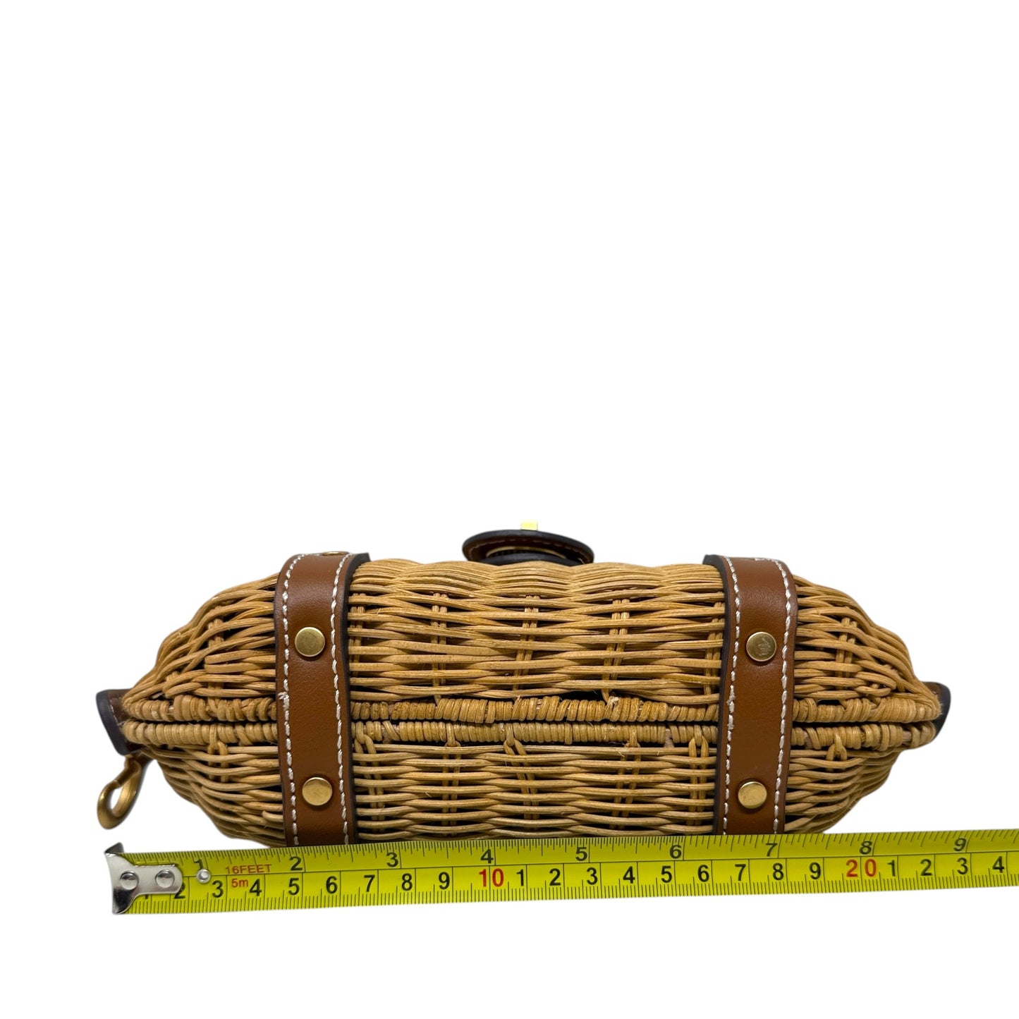 Rigid Mini Rattan Crossbody Bag By Zara, Size: Small