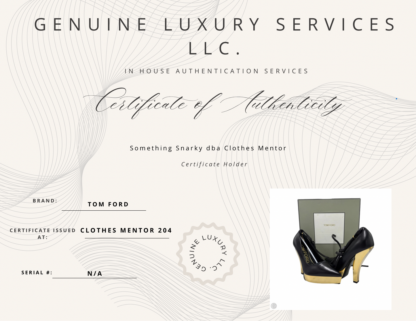 Tom Ford Lux Nappa Tie Luxury Designer Heels, Size: 7.5