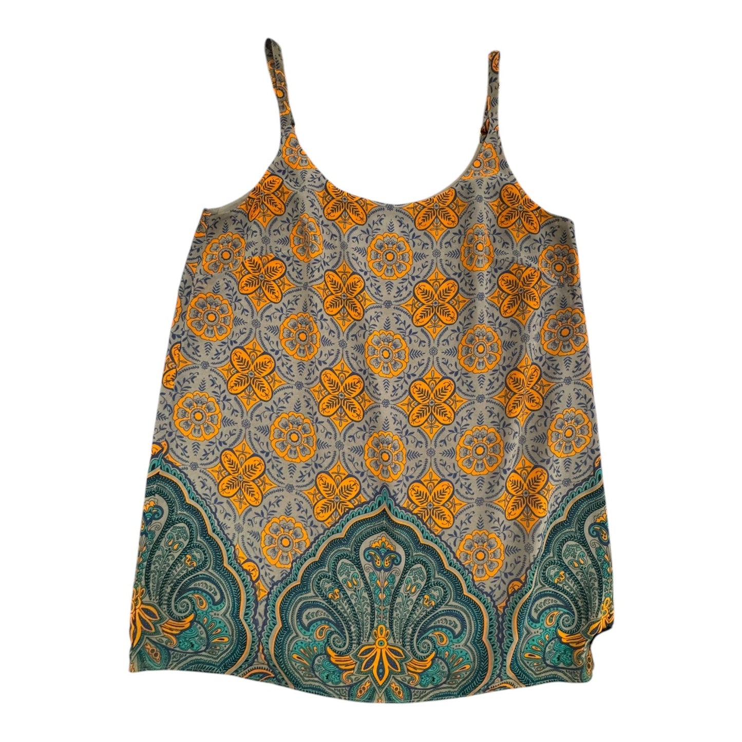 Top Sleeveless By Cabi In Brown & Orange, Size:S