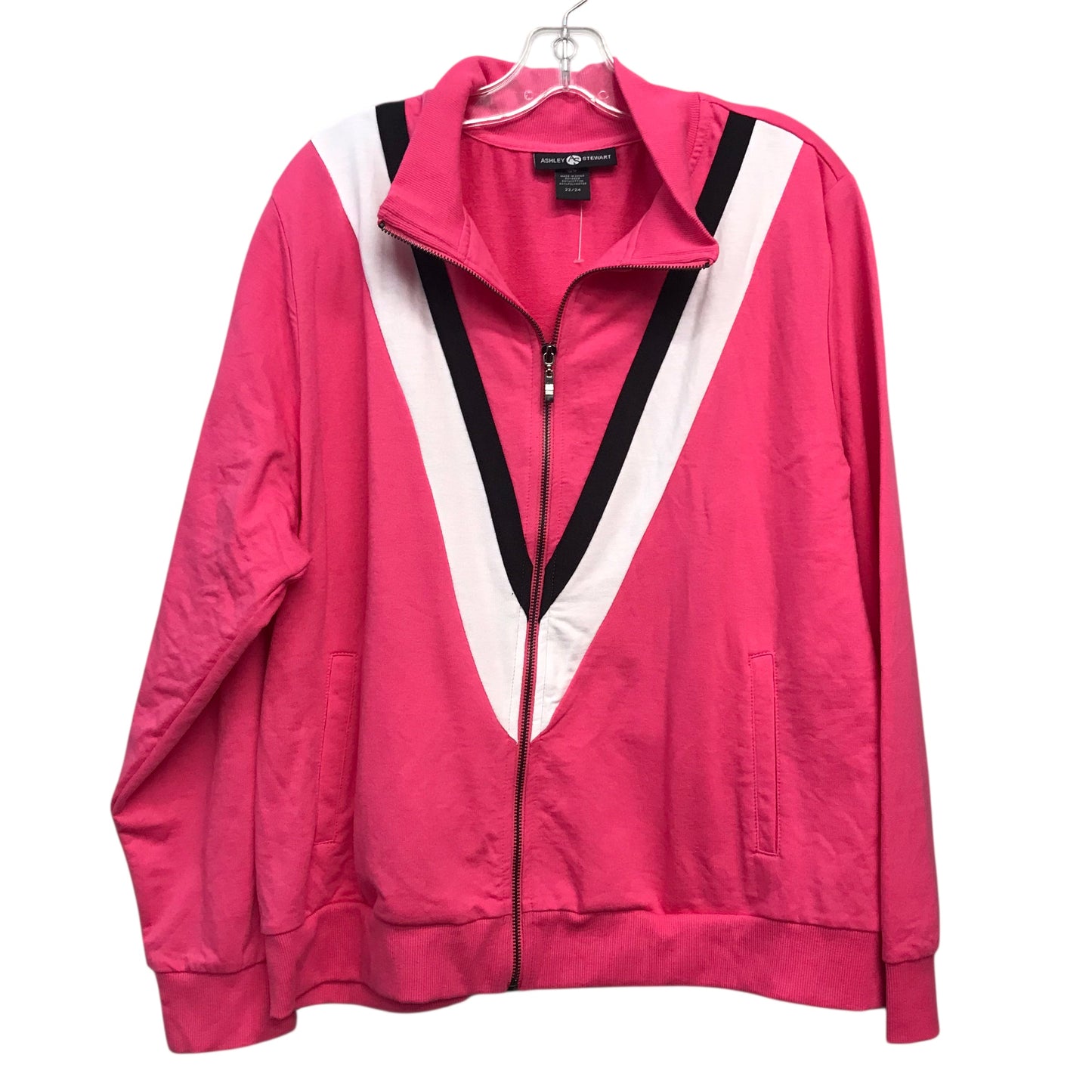 Athletic Jacket By Ashley Stewart In Pink, Size:2X