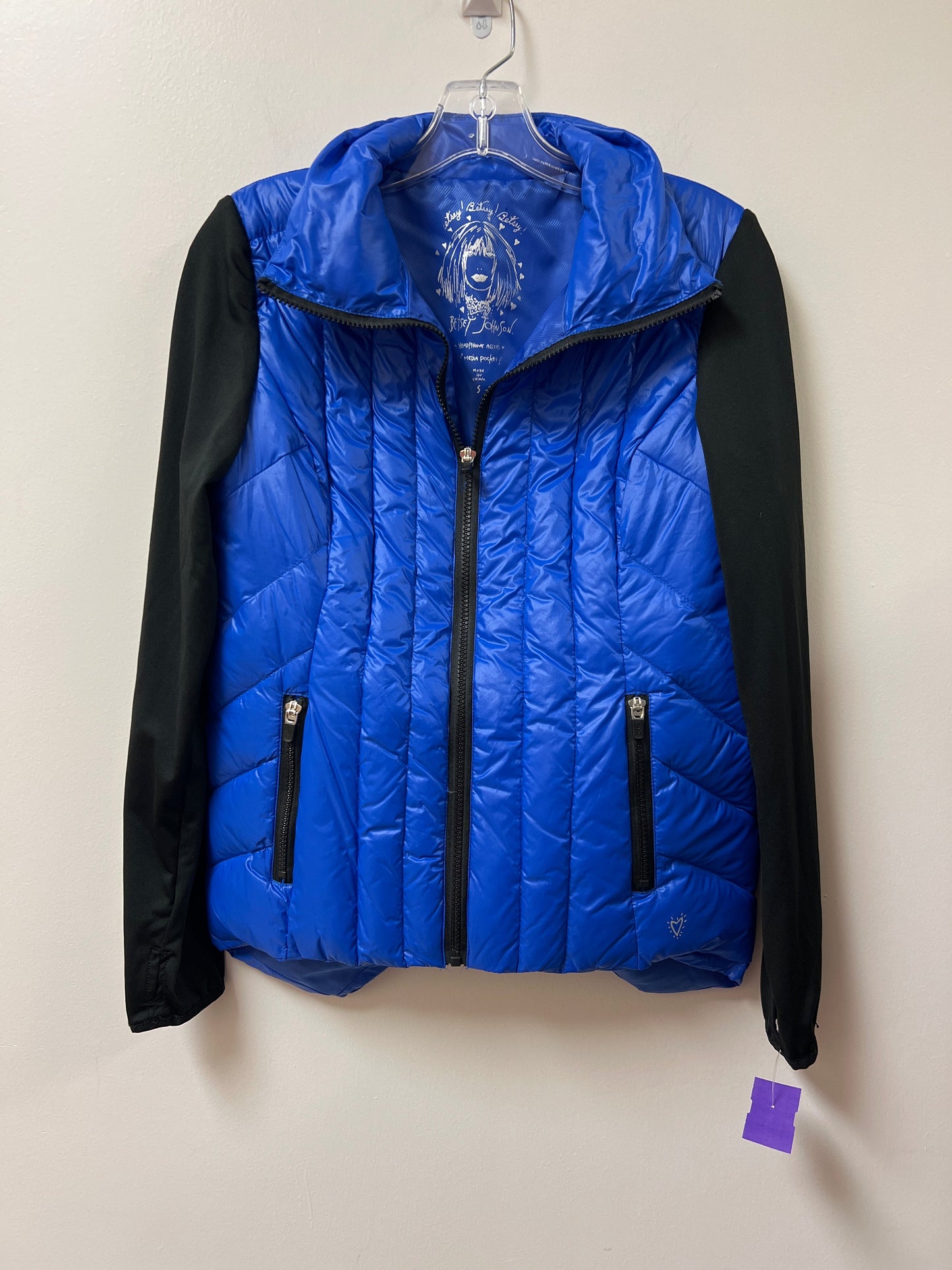 Jacket Puffer & Quilted By Betsey Johnson In Blue, Size: S