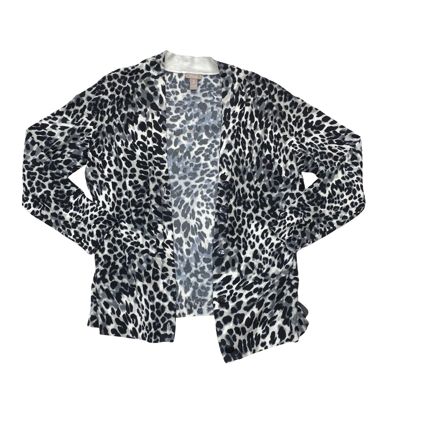 Sweater Cardigan By Chicos In Animal Print, Size:Xl