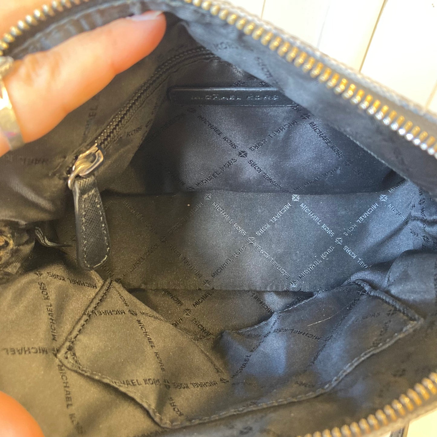 Crossbody Designer By Michael Kors In Grey, Size:Small
