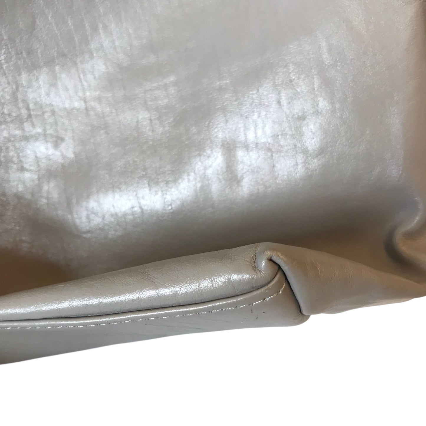 Handbag Leather By Latico In Grey, Size:Large