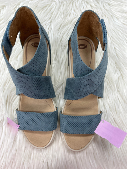 Sandals Heels Block By Dr Scholls In Blue, Size:10