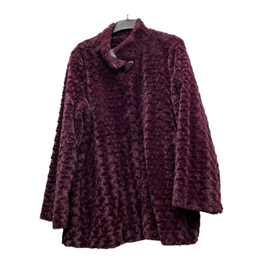 Coat Other By Dennis Basso Qvc In Purple, Size:1X