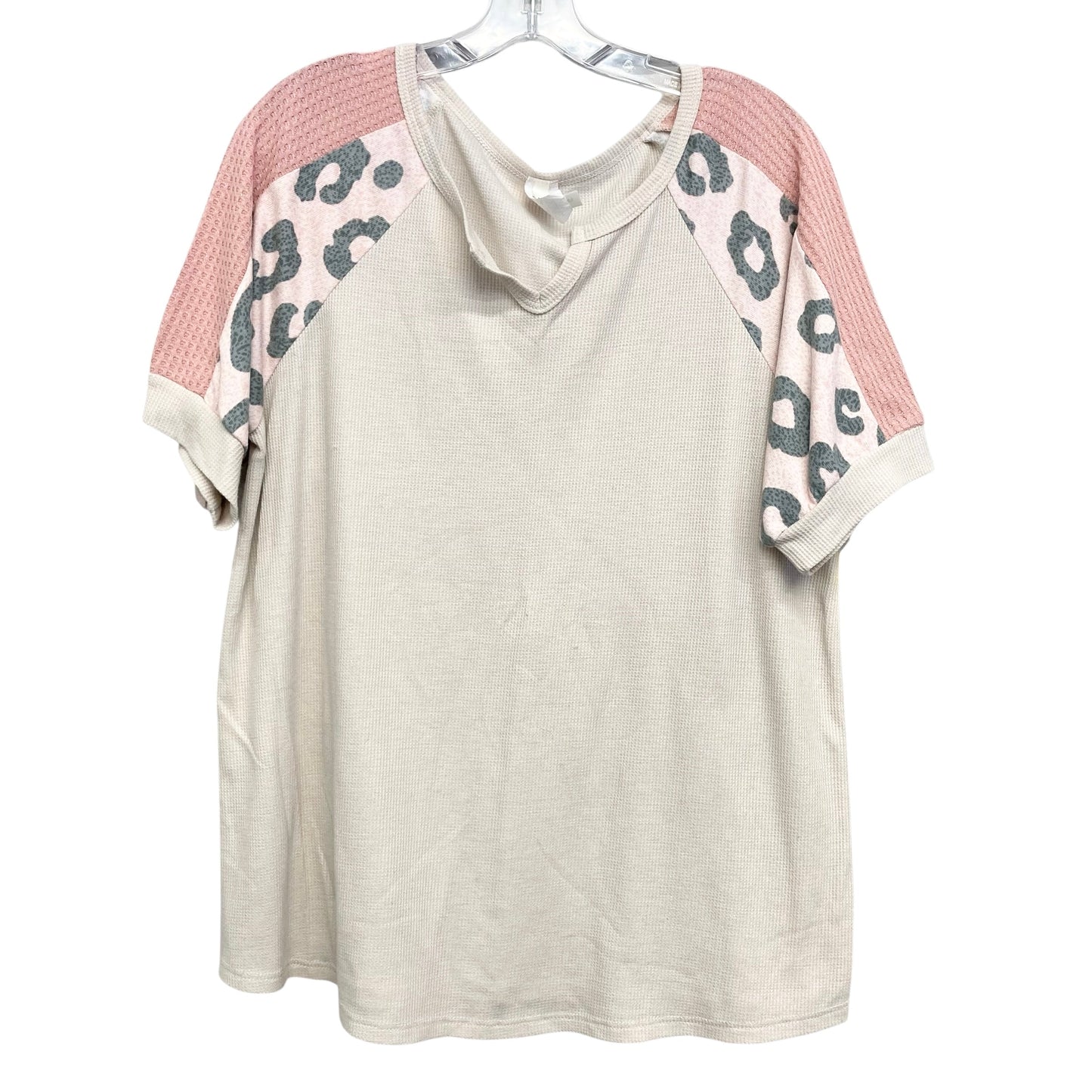 Top Ss By Now & Forever In Pink & Tan, Size:1X