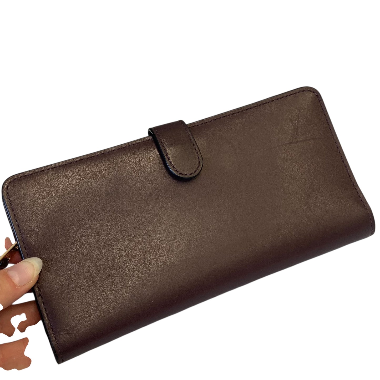 Wallet Designer By Coach In Maroon, Size:Large