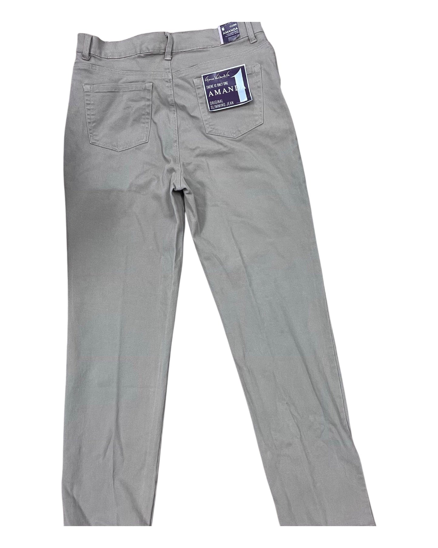 Jeans Straight By Gloria Vanderbilt In Tan, Size:12L