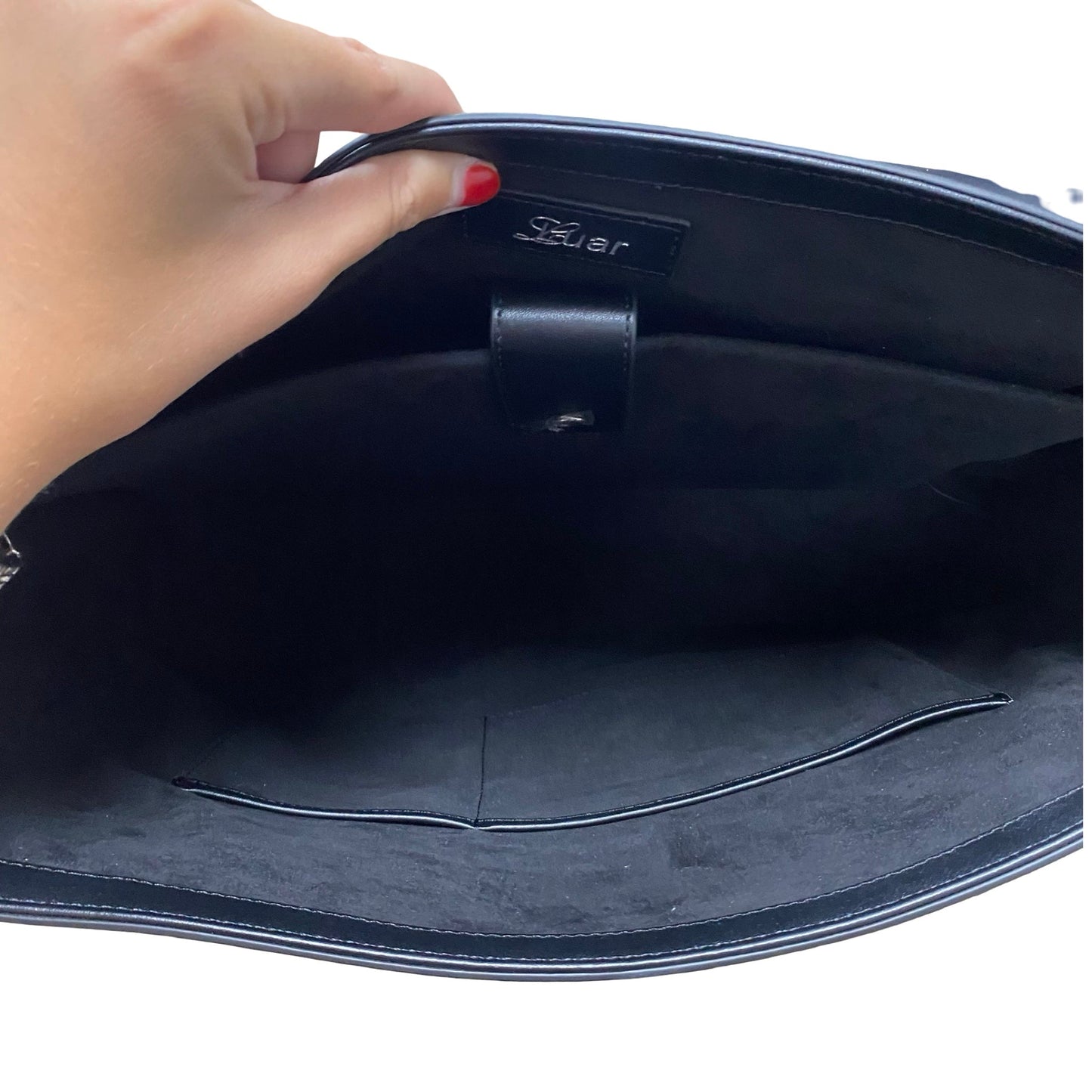Handbag Designer By Luar In Black, Size:Large