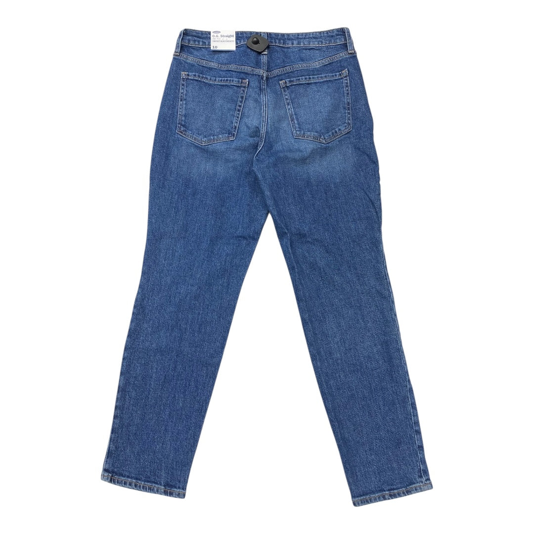 Jeans Straight By Old Navy In Blue Denim, Size:10