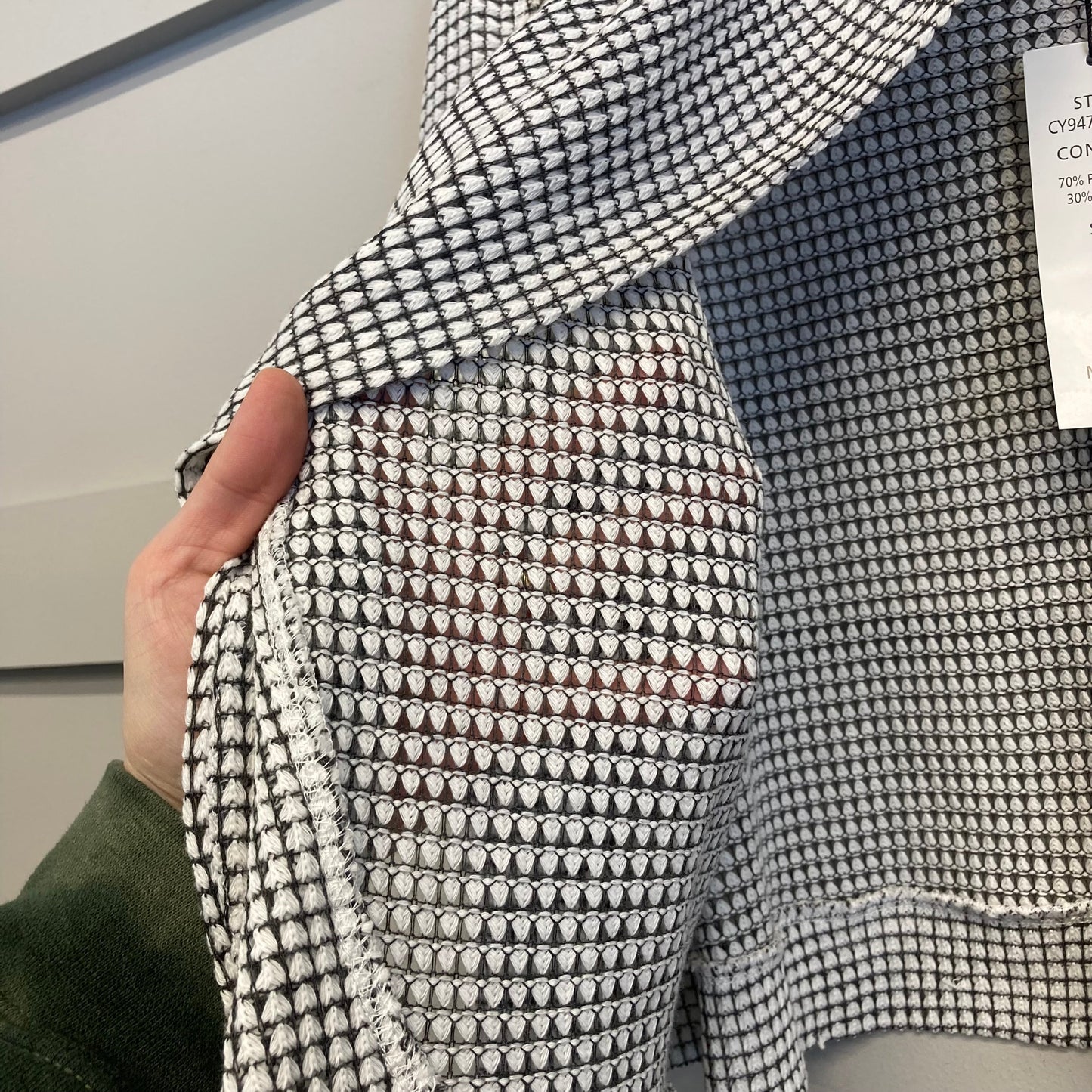 Sweater Cardigan By For Cynthia In Grey & White, Size:L