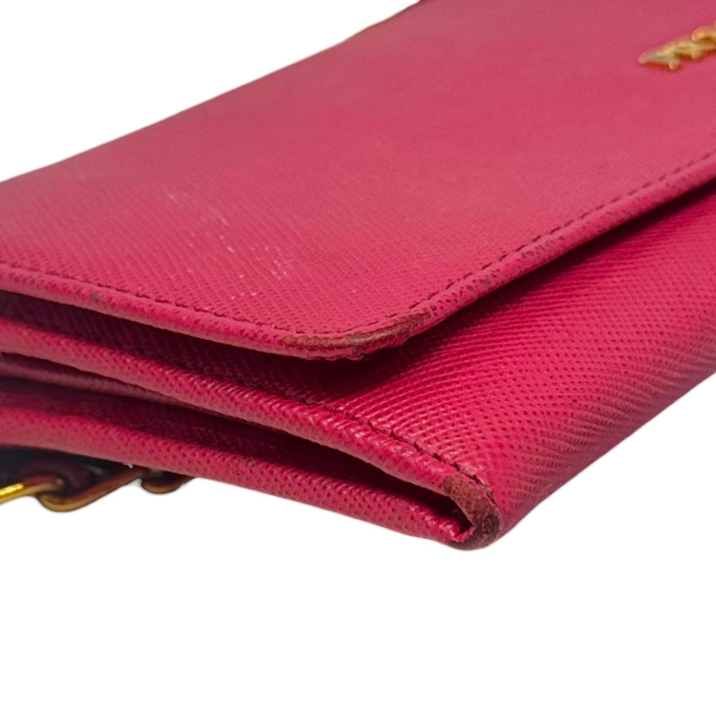 AS IS Saffiano Wallet On A Chain Crossbody Luxury Designer By Prada, Size: Small