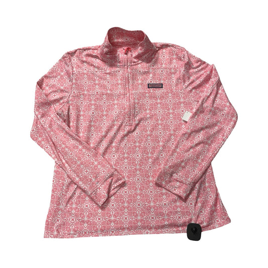 Athletic Jacket By Vineyard Vines In Pink & White, Size:L