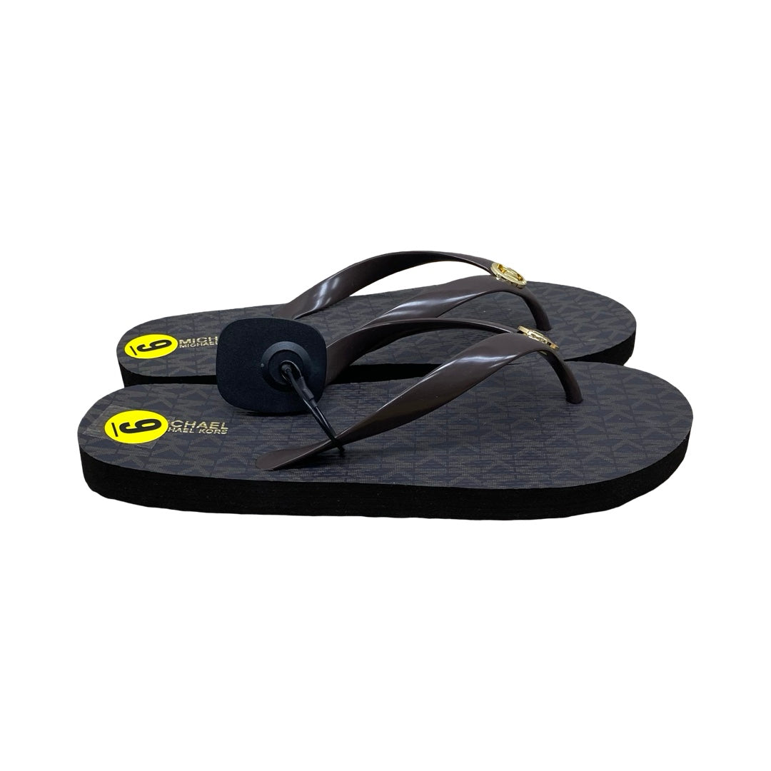 Sandals Flip Flops By Michael By Michael Kors In Brown, Size:9