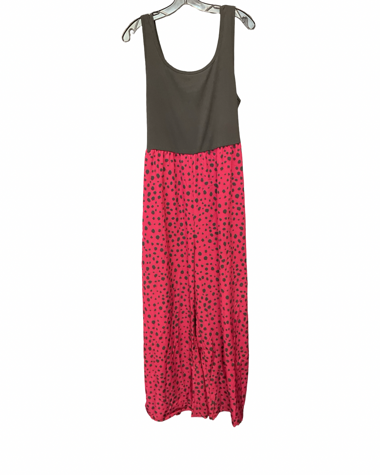 Jumpsuit By Emery Rose In Black & Red, Size:2X