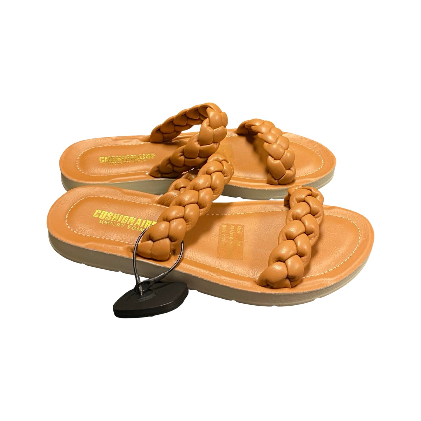 Sandals Flats By Cushionaire In Tan, Size:7.5