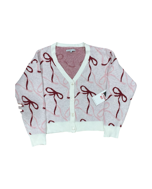 Sweater Cardigan By Celebrity Pink In Red & White, Size:2X
