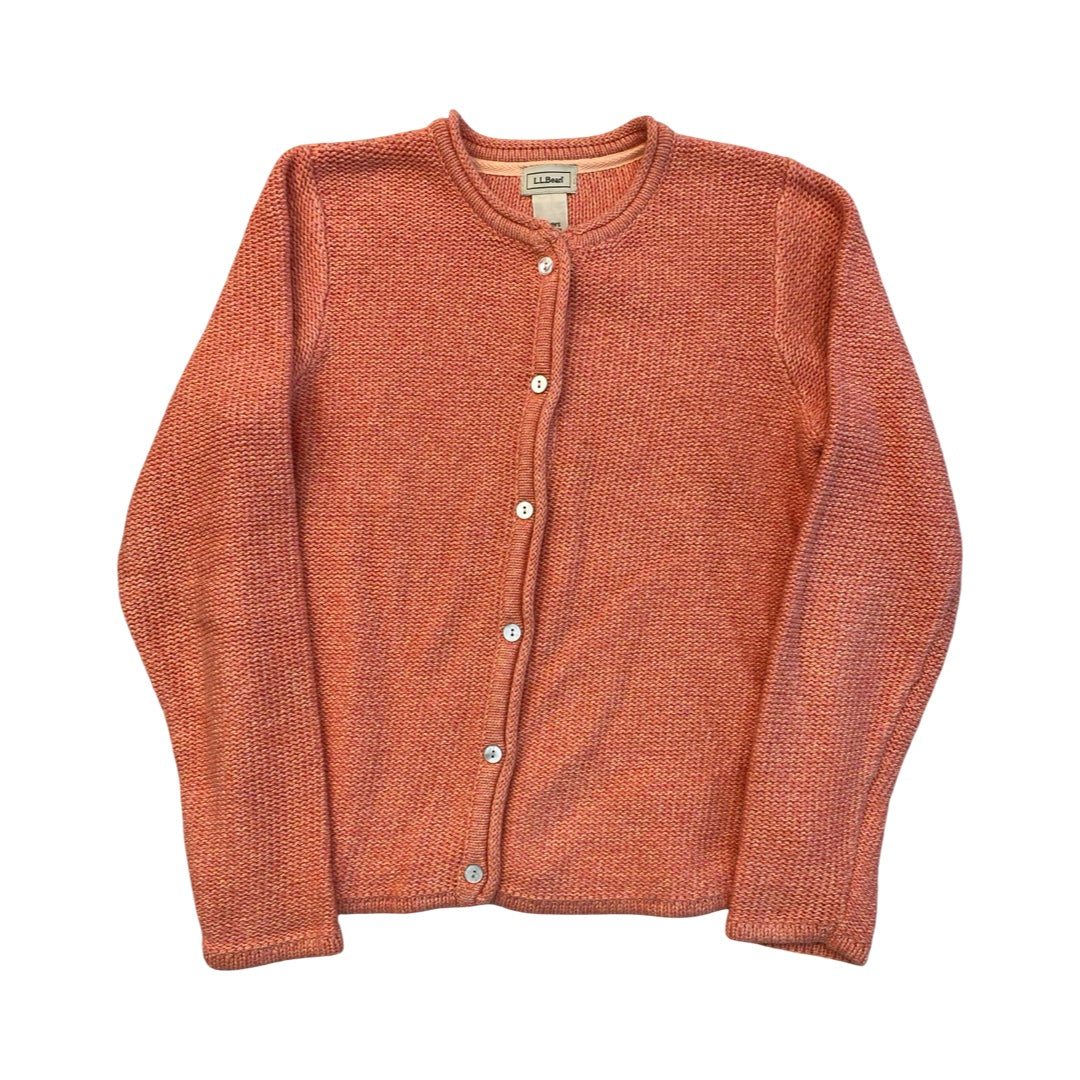 Sweater Cardigan By L.L. Bean In Coral, Size:S