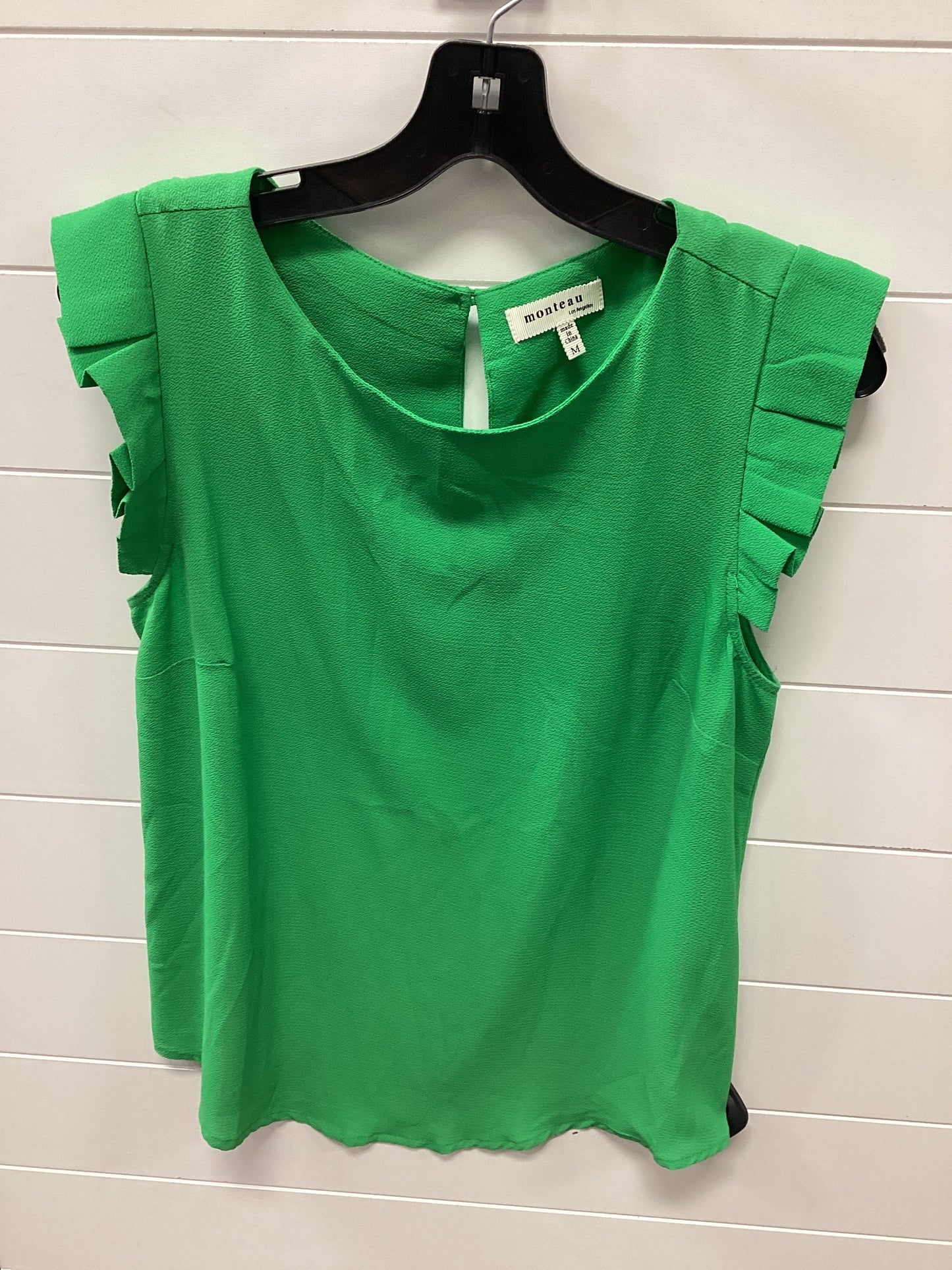 Top Sleeveless By Monteau In Green, Size:M