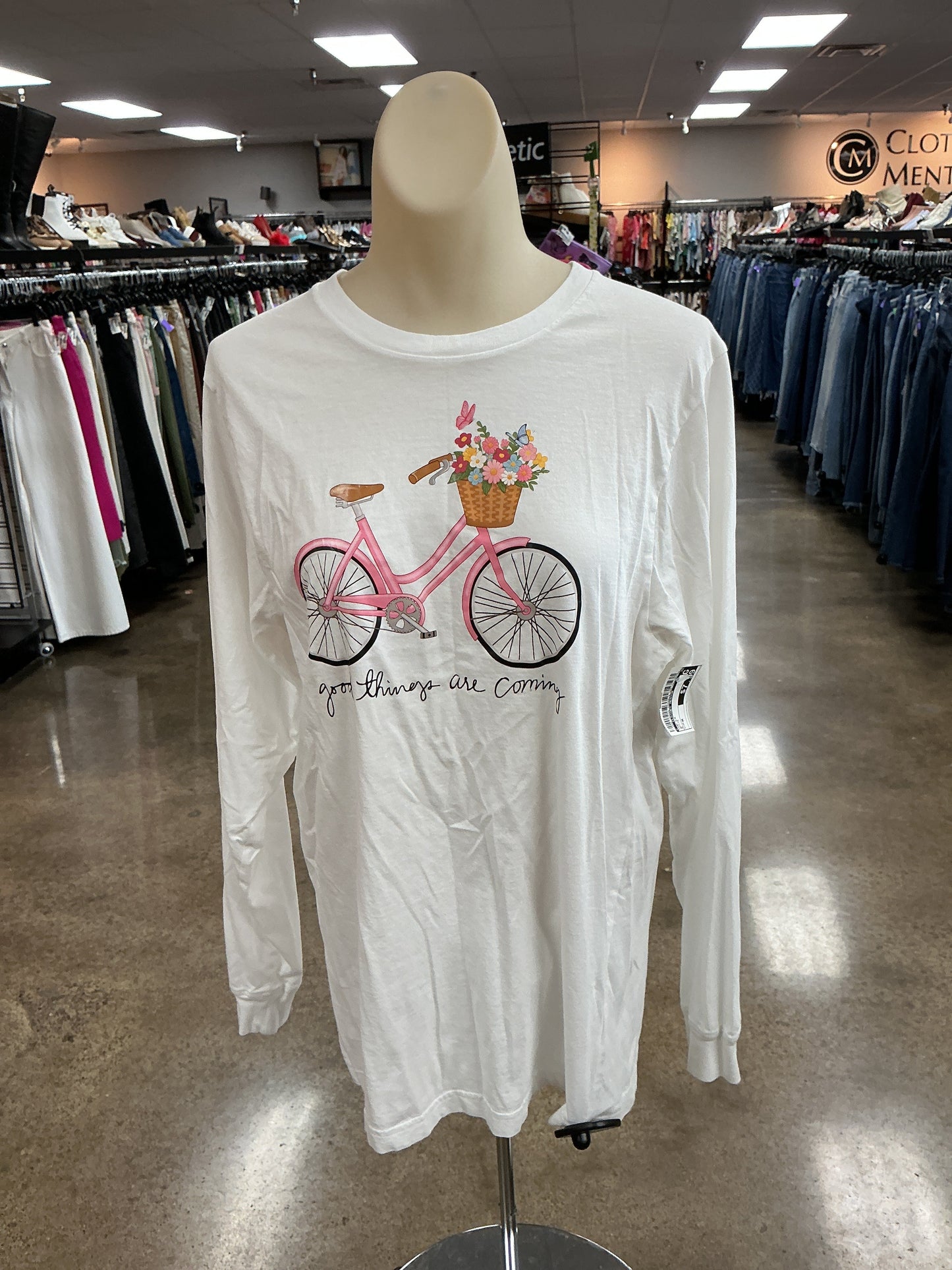 Top Ls By Clothes Mentor In White, Size:M