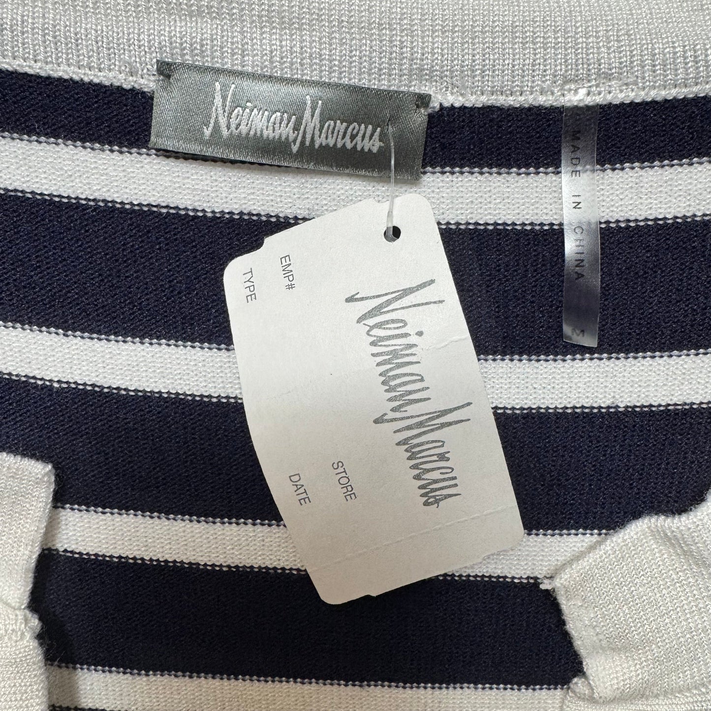 Sweater Cardigan Designer By Neiman Marcus In Striped Pattern, Size: M