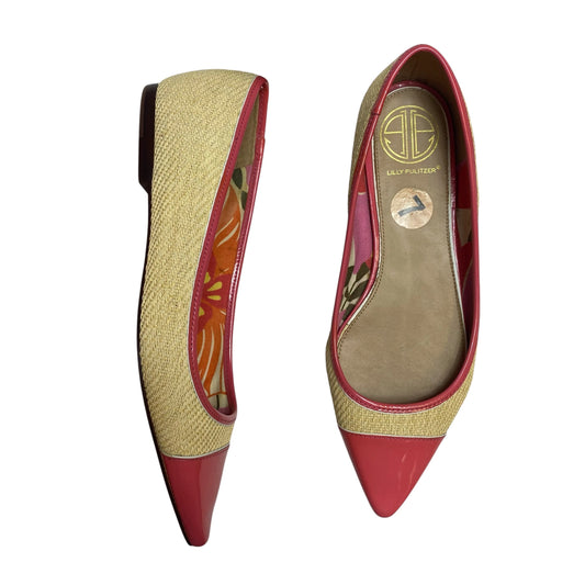 Shoes Designer By Lilly Pulitzer In Pink & Tan, Size: 7