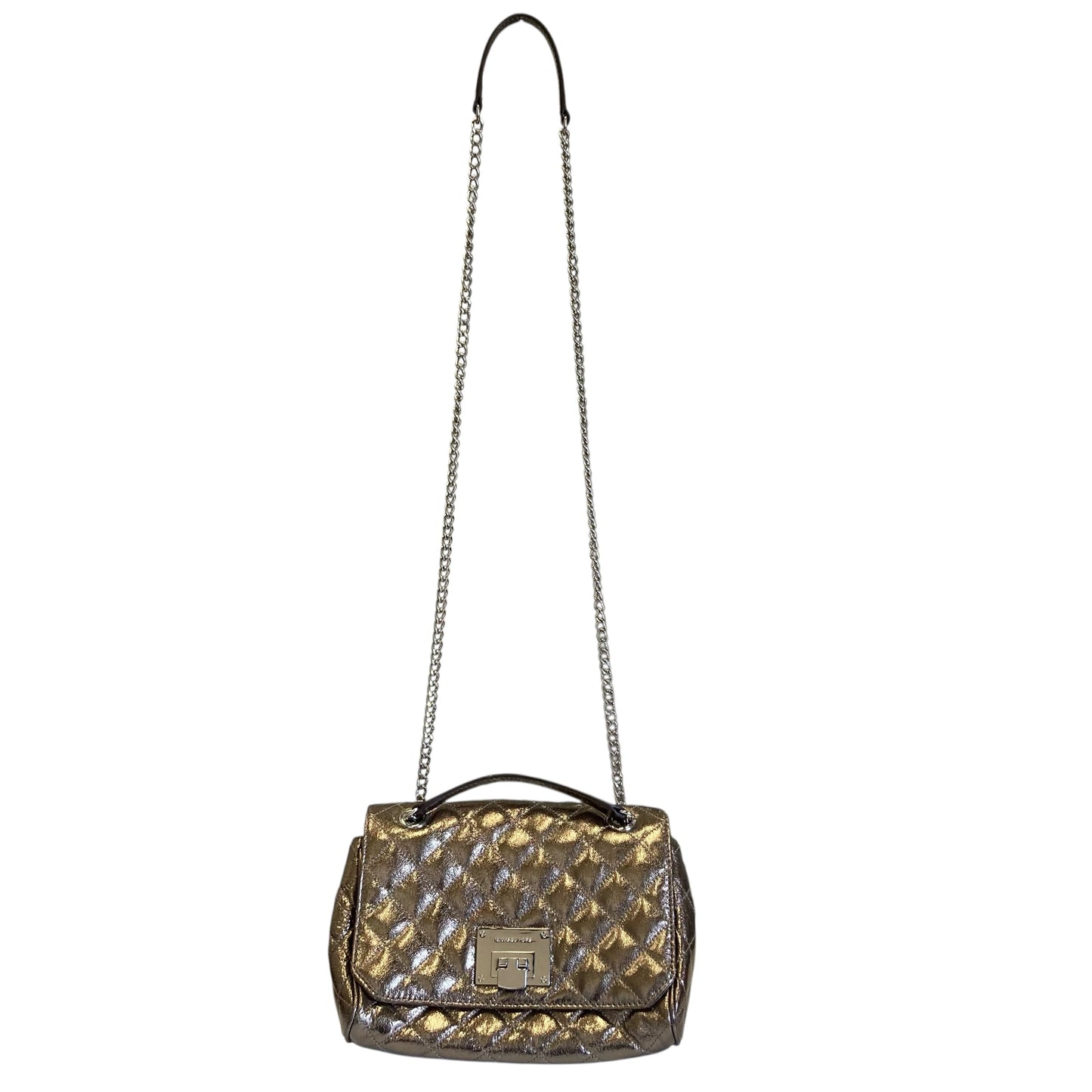 Crossbody Designer By Michael Kors In Gold, Size:Small