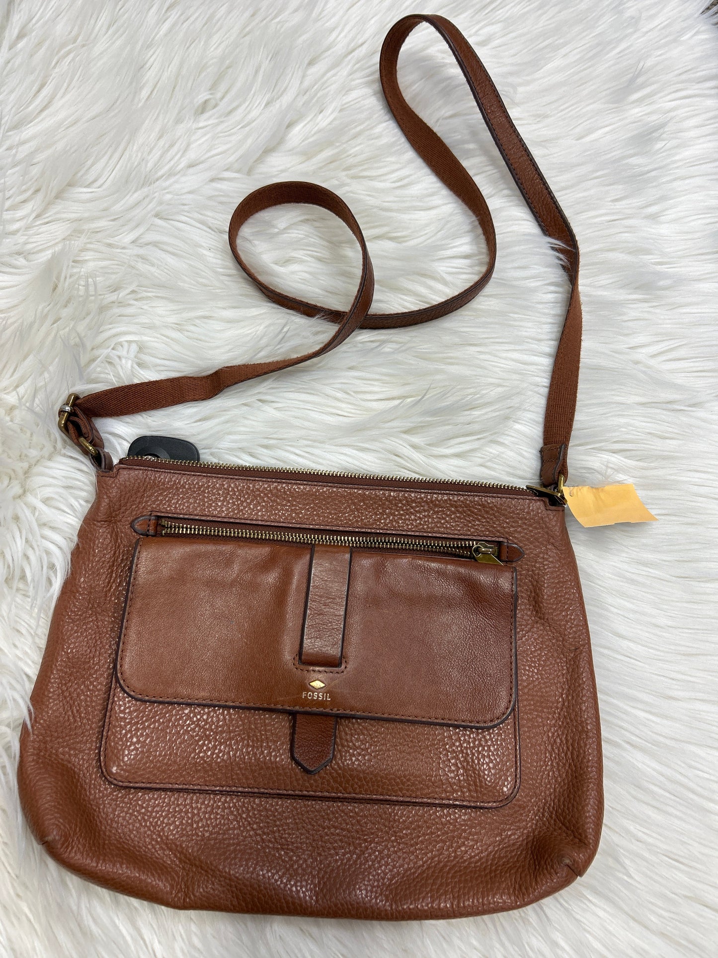 Crossbody By Fossil In Brown, Size:Large