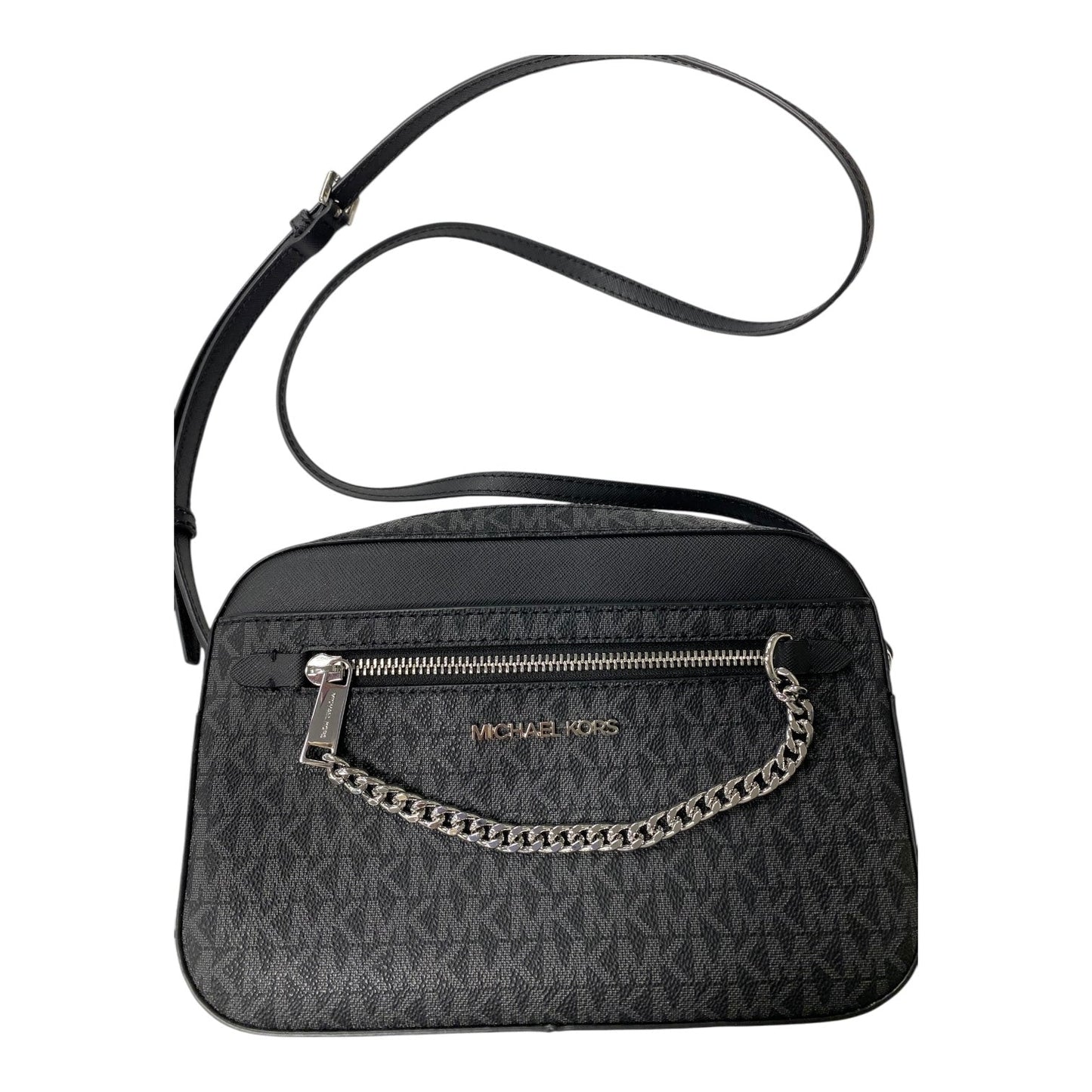 Crossbody Designer By Michael Kors In Black & Grey, Size:Small