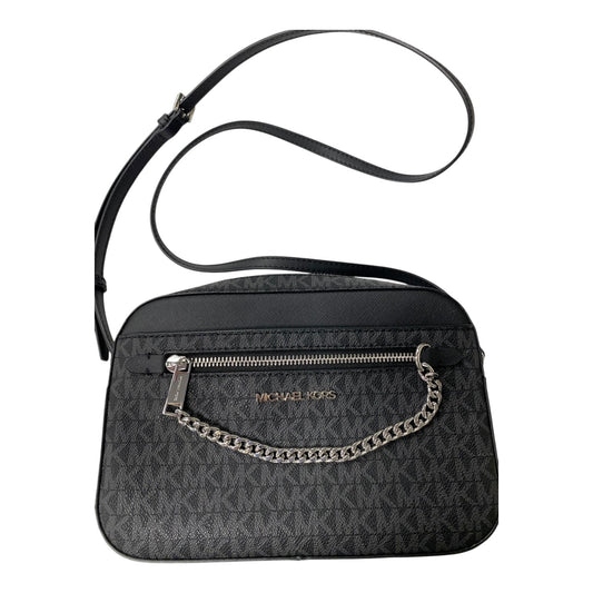 Crossbody Designer By Michael Kors In Black & Grey, Size:Small