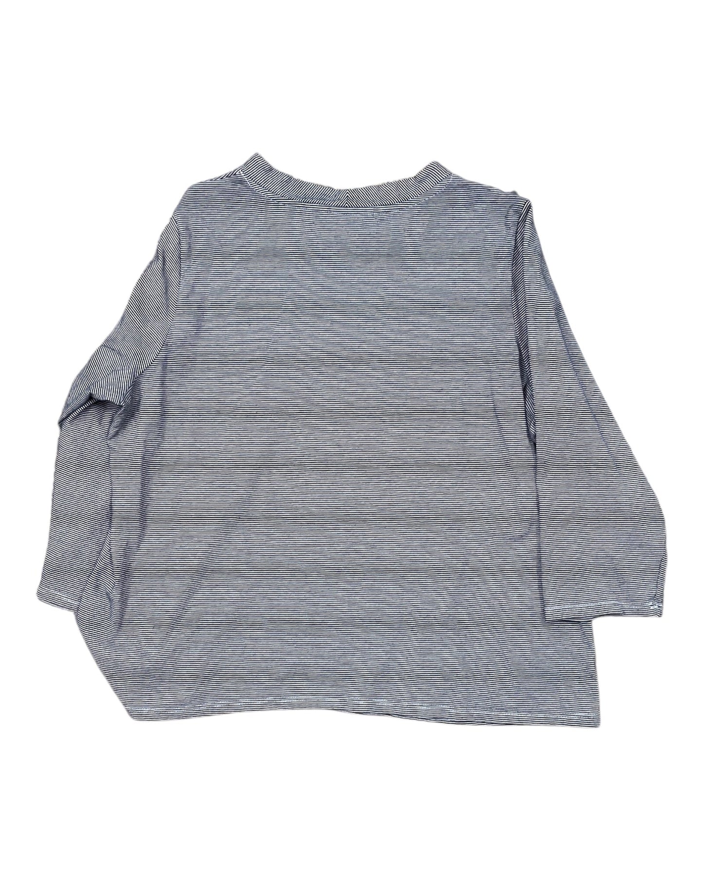 Top 3/4 Sleeve By Pure Jill In Black & White, Size:Mp