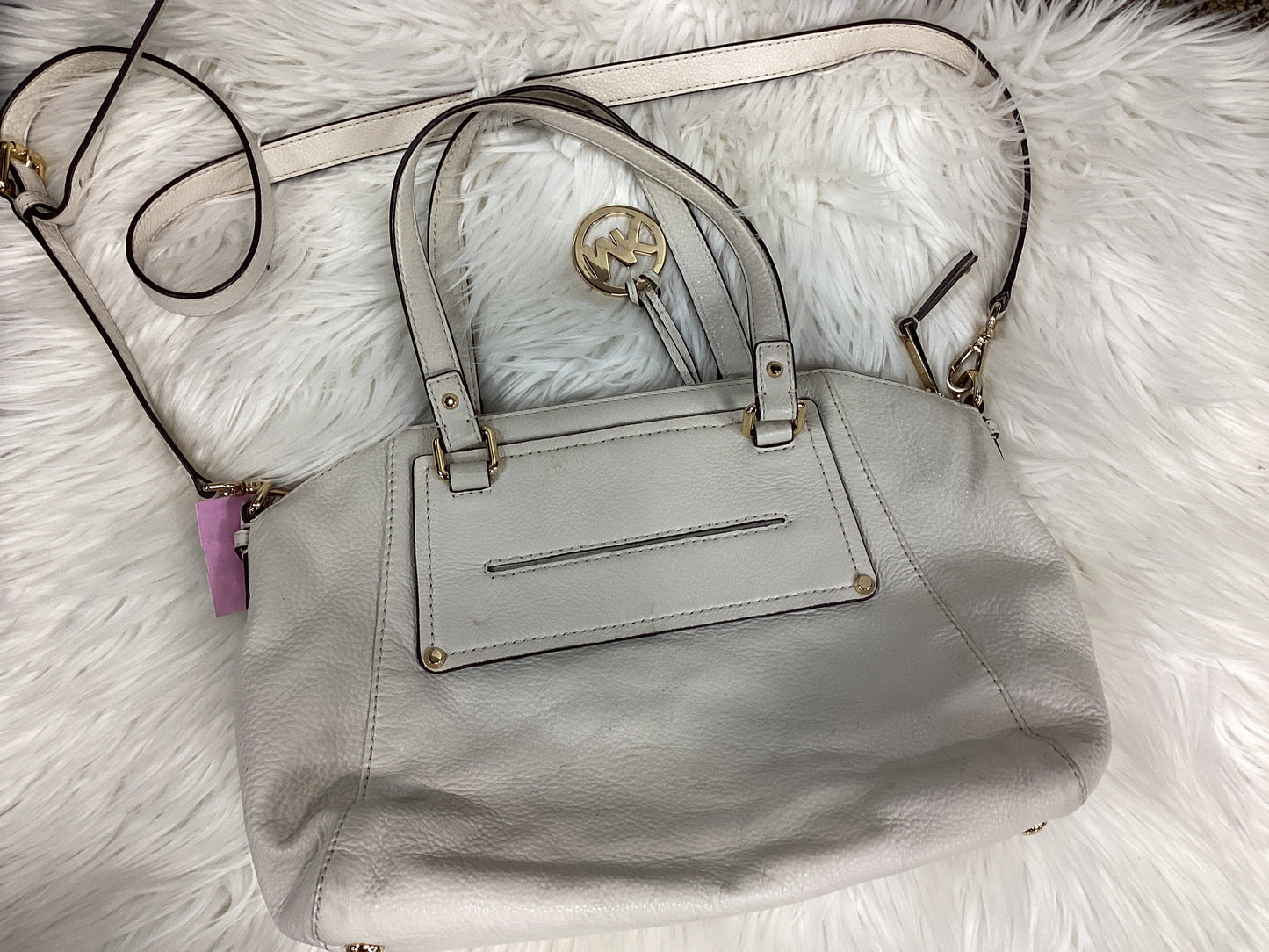 Handbag Designer By Michael Kors In Cream, Size:Large