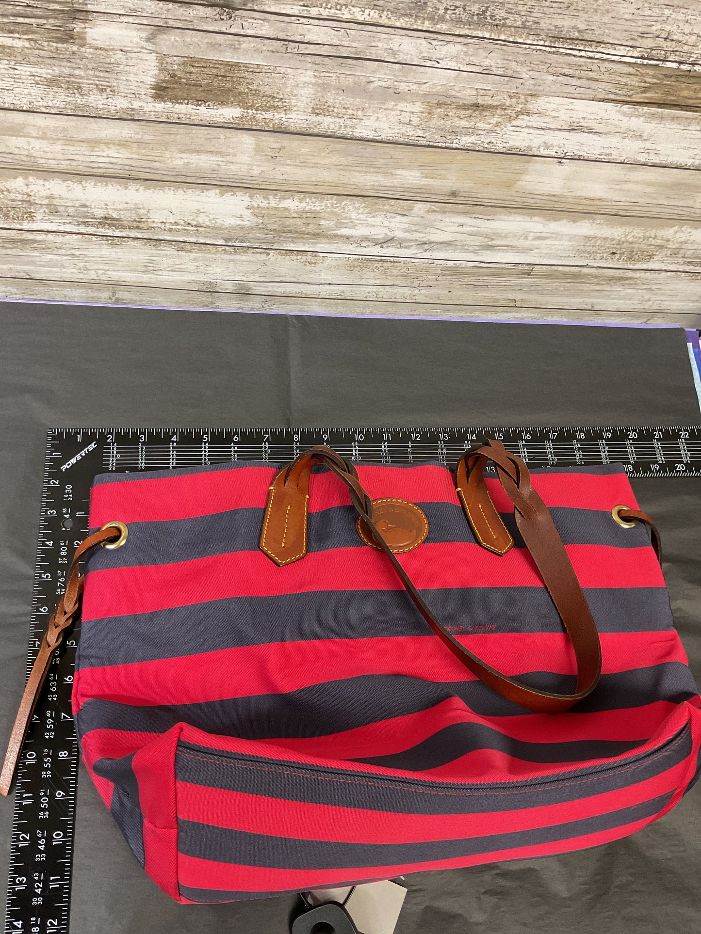 Handbag Designer By Dooney And Bourke In Blue & Red, Size:Large