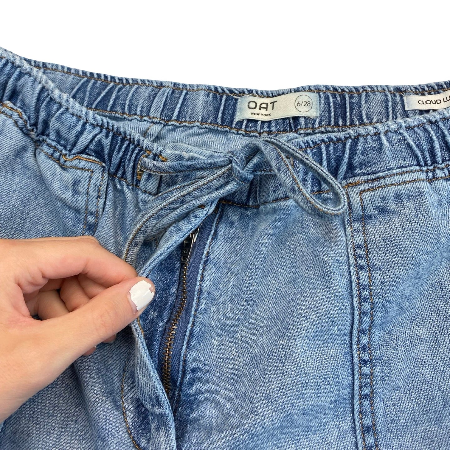 Jeans Cropped By Oat In Blue Denim, Size:6