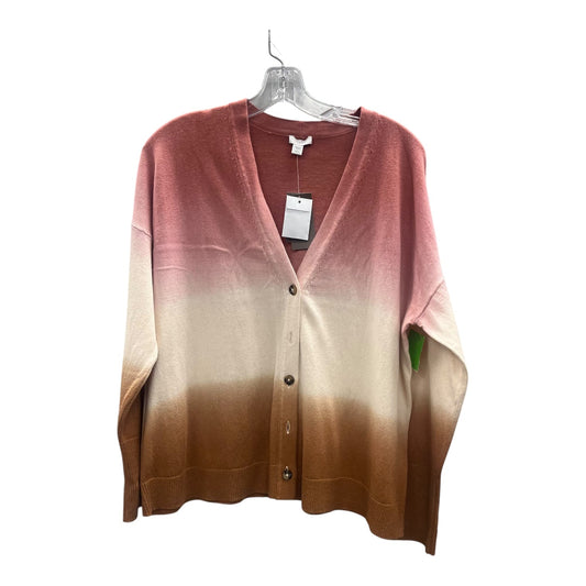 Sweater Cardigan By J. Jill In Pink & Tan, Size:Lp