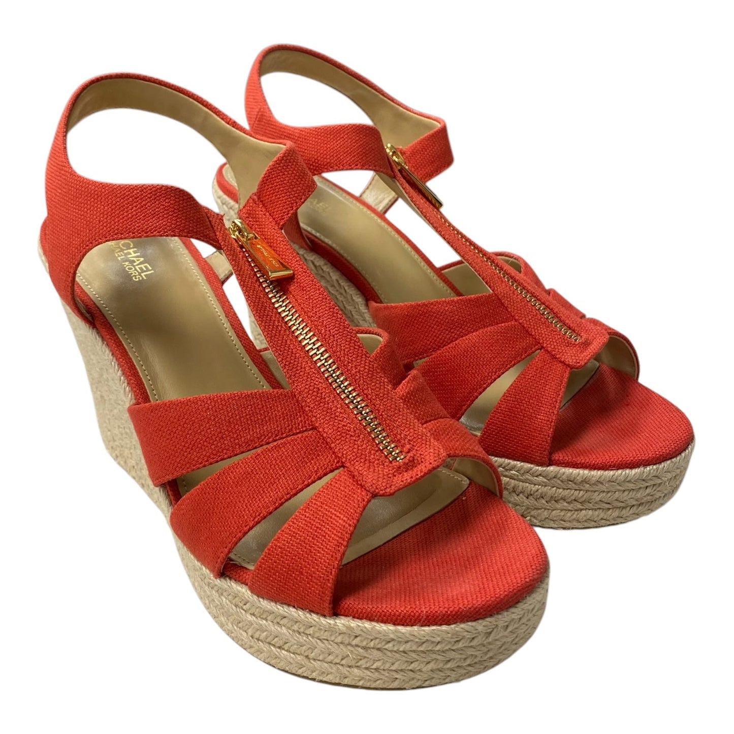 Sandals Heels Wedge By Michael By Michael Kors In Red, Size:10