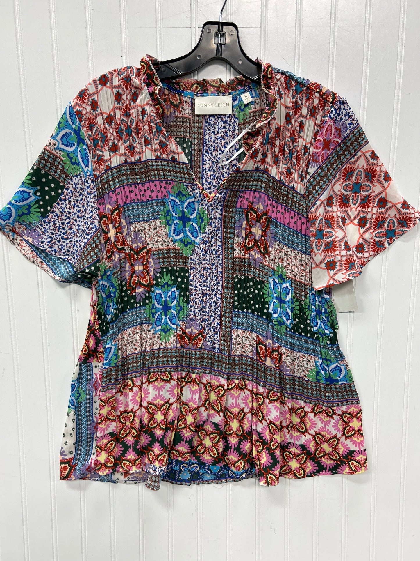 Top Ss By Sunny Leigh In Floral Print, Size:L