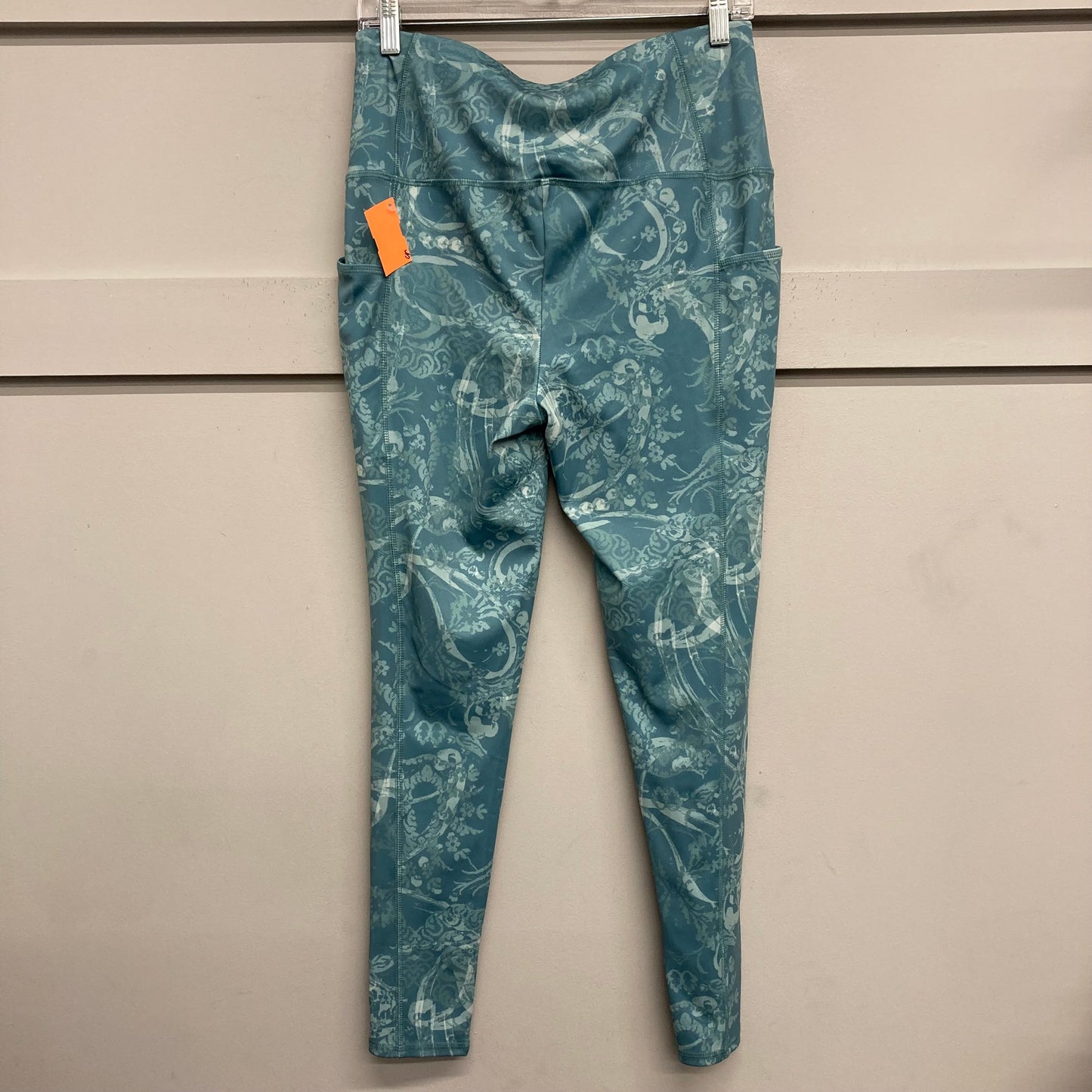 Athletic Leggings By Chicos In Blue & Green, Size:M
