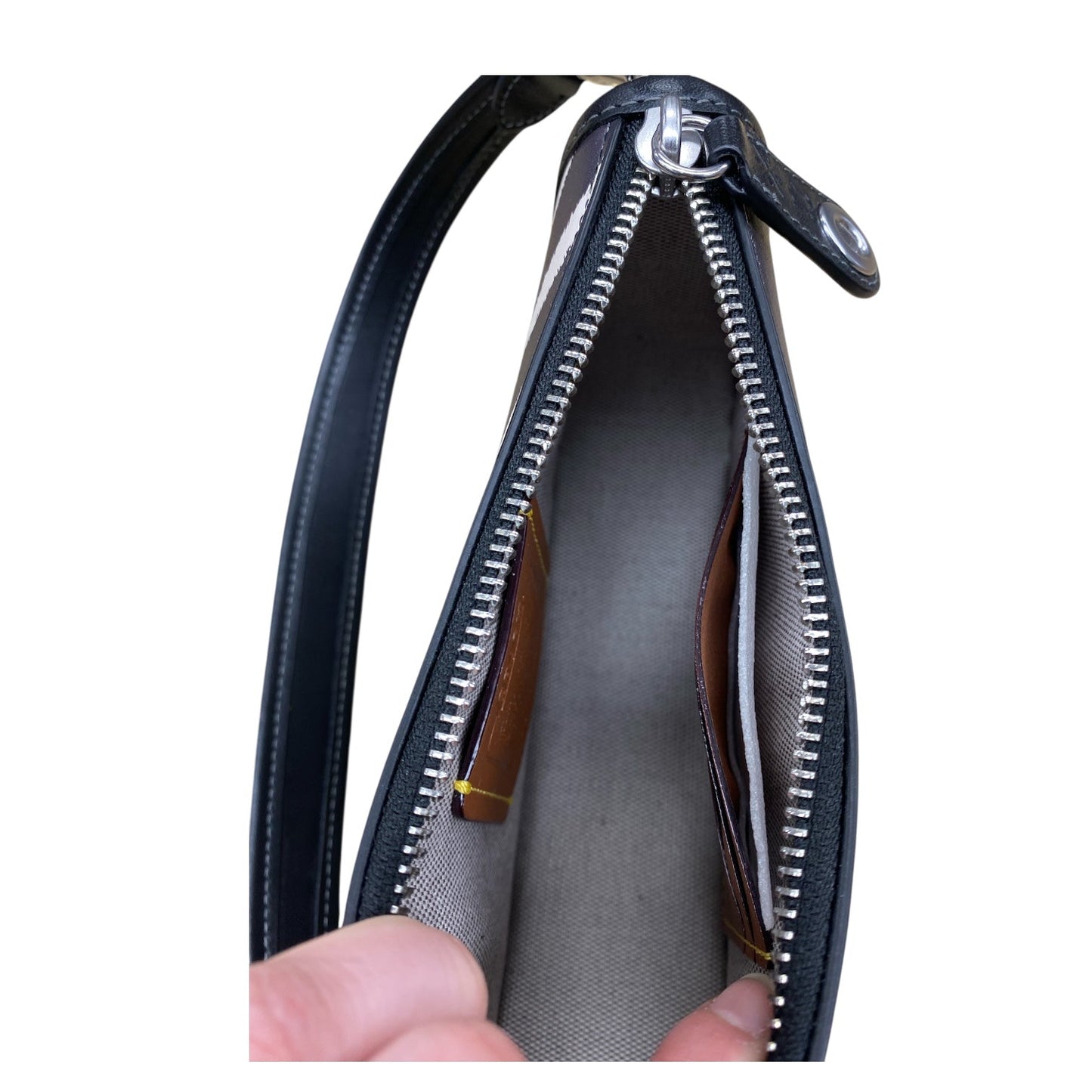 Handbag Designer By Coach In Striped Pattern, Size:Small