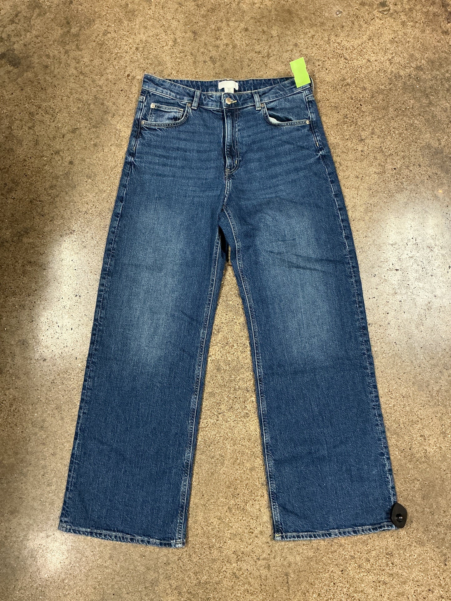 Jeans Wide Leg By H&M In Blue Denim, Size:12