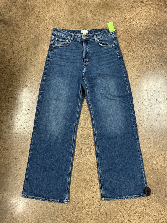 Jeans Wide Leg By H&M In Blue Denim, Size:12