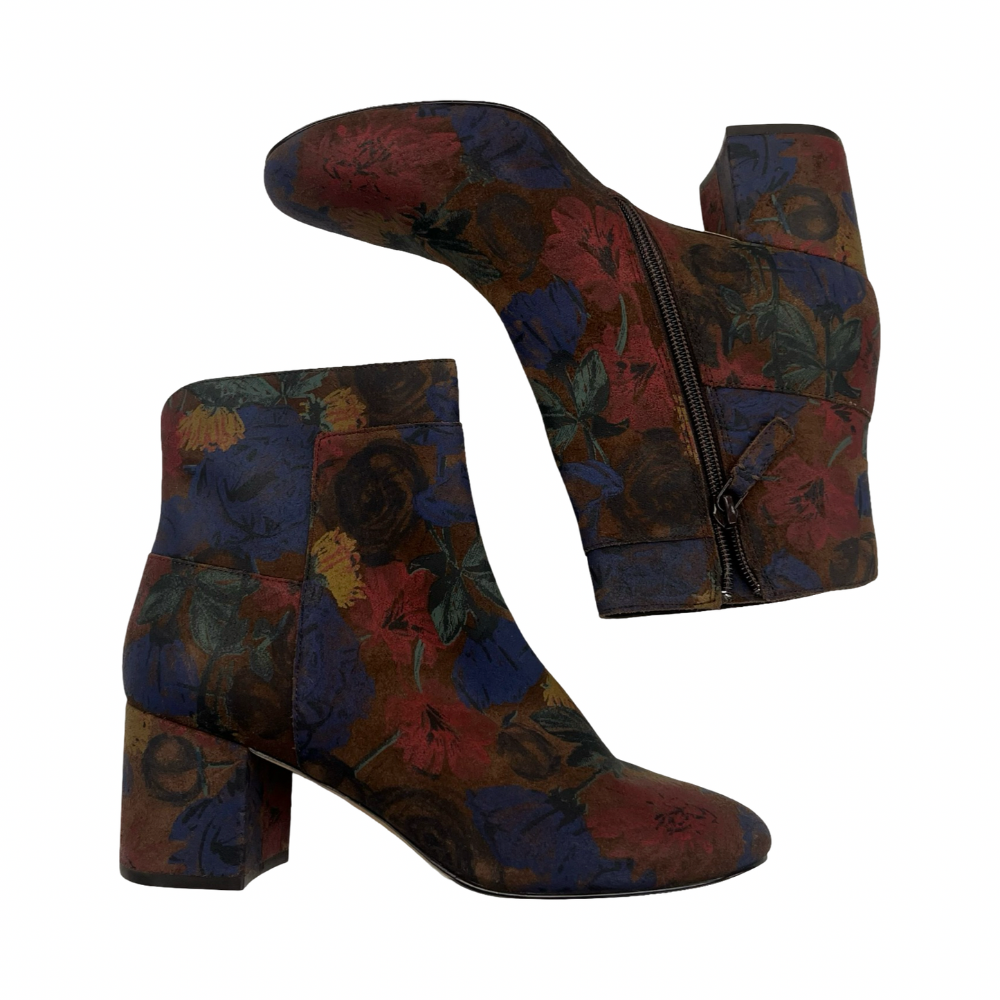 Boots Ankle Heels By Cole-Haan In Floral Print, Size:7.5