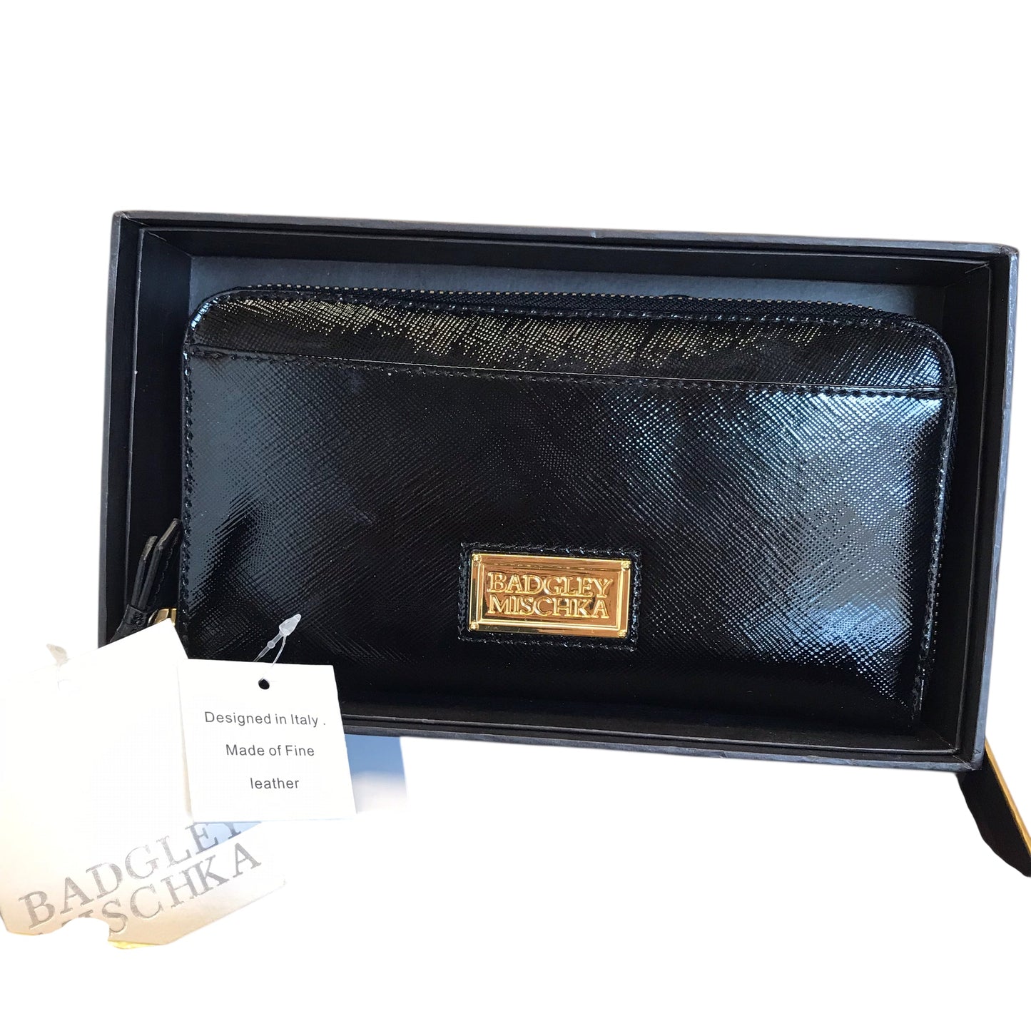 Wallet Leather By Badgley Mischka In Black, Size:Medium