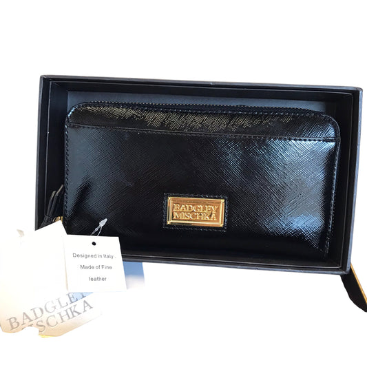 Wallet Leather By Badgley Mischka In Black, Size:Medium