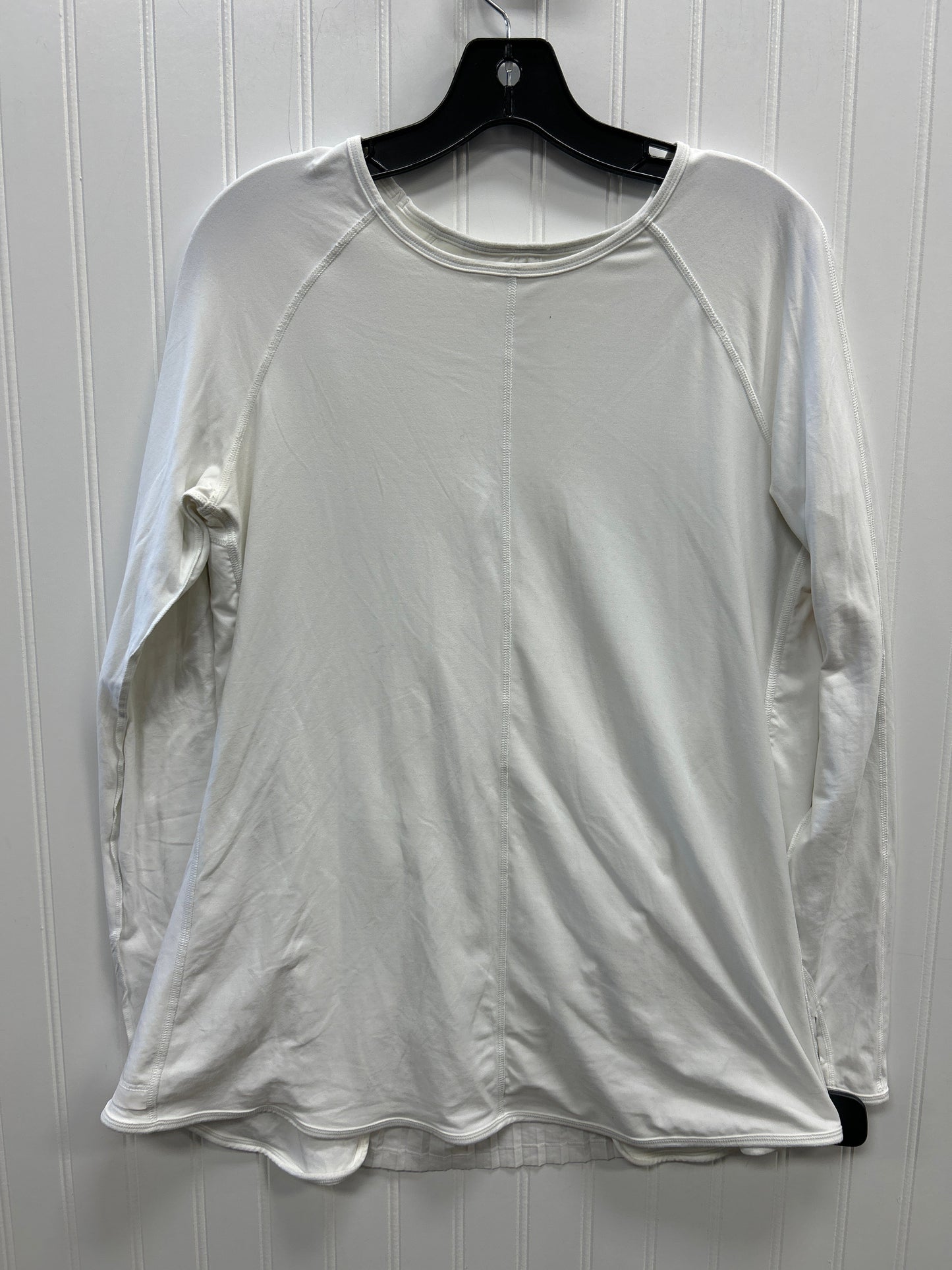 Athletic Top Ls Crewneck By Lululemon In White, Size:12