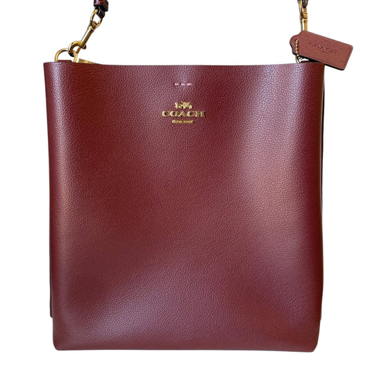 Handbag Designer By Coach In Maroon, Size:Medium