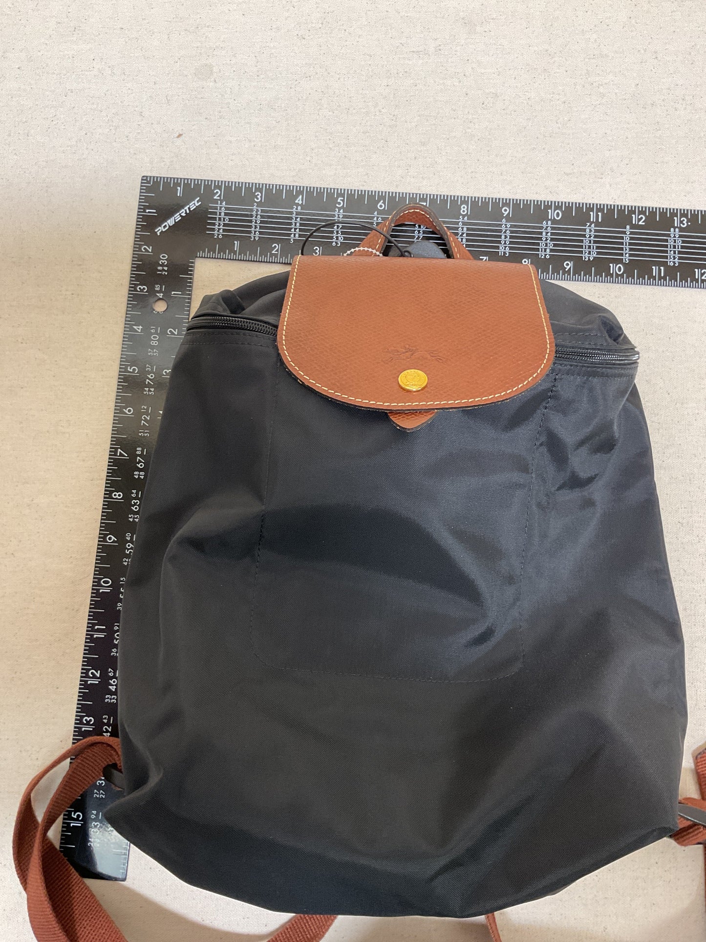 Backpack Designer By Longchamp In Black, Size:Medium