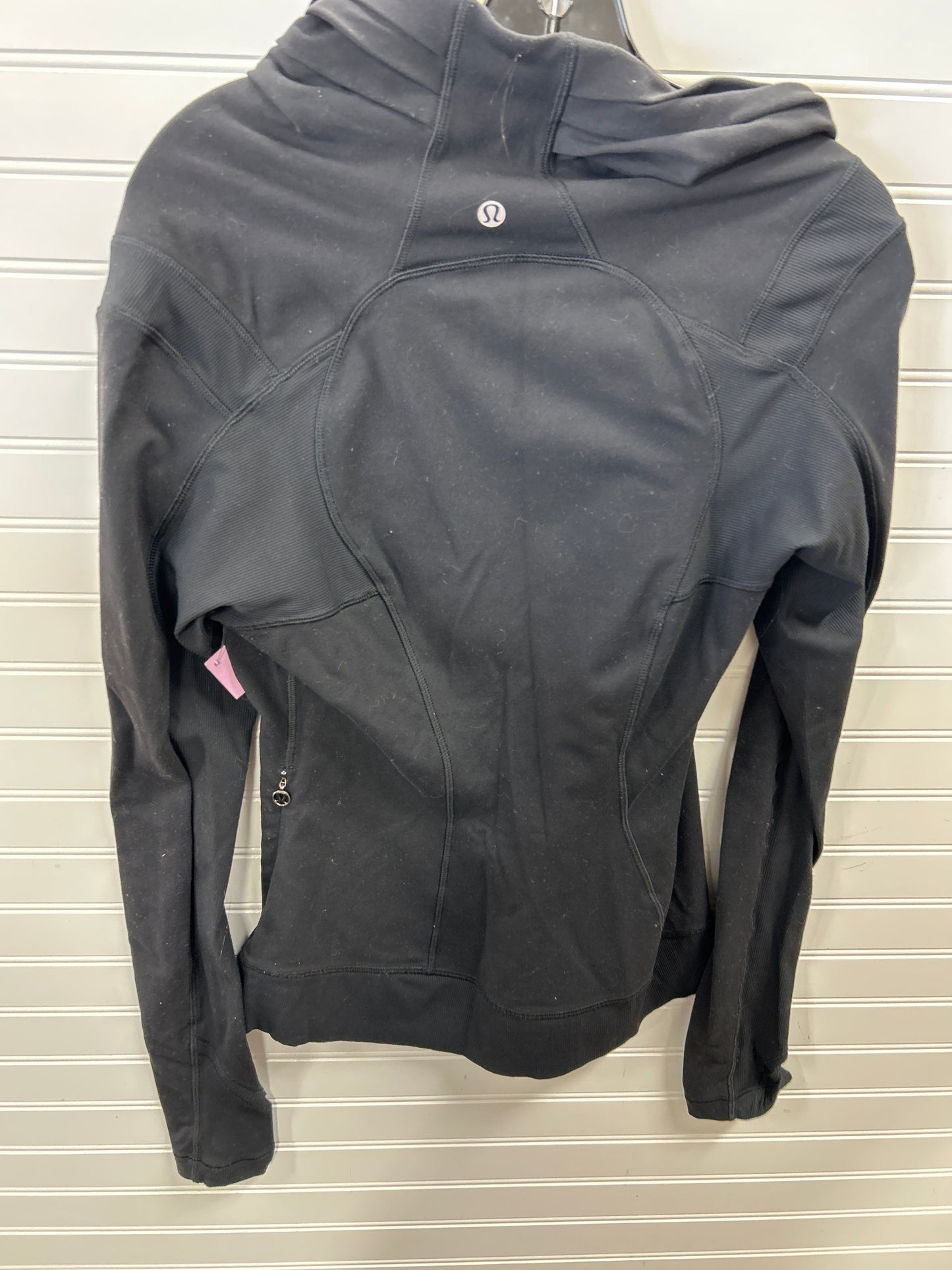 Athletic Jacket By Lululemon In Black, Size:8
