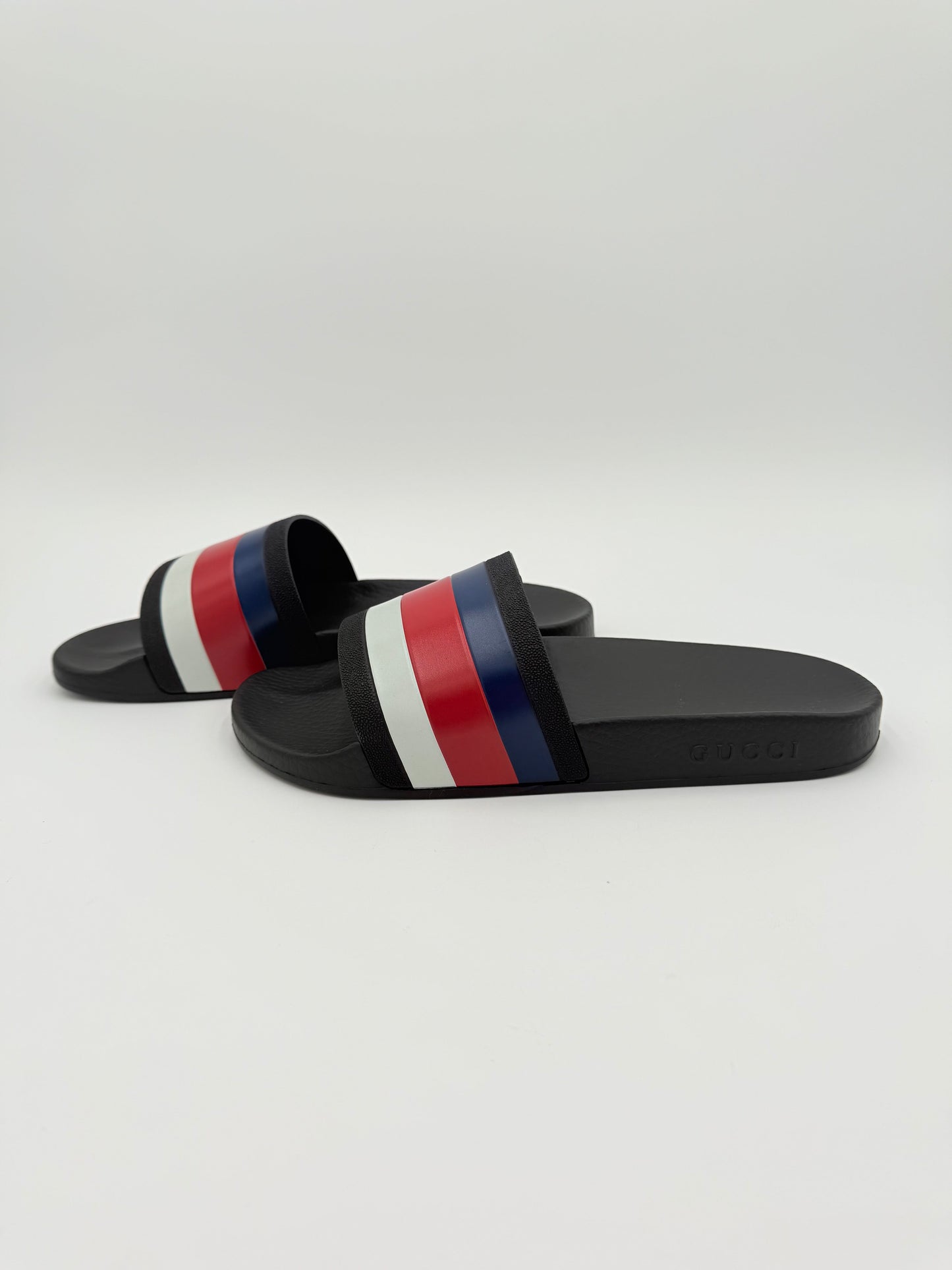 Sandals Luxury Designer By Gucci In Black, Size:10